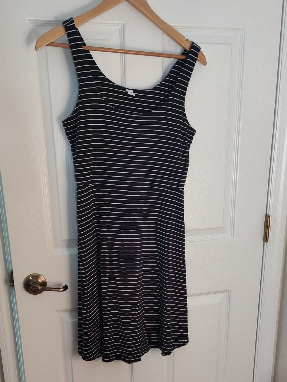 Striped Navy and White Sleeveless Women's Dress